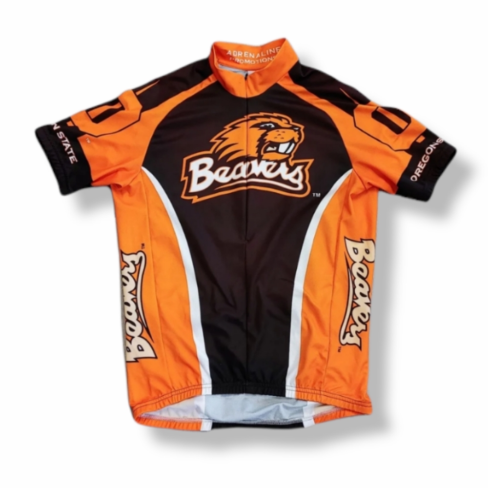 Hincapie Sportswear Cycling Oregon State Beavers 1/2 Zip Cycle Jersey Shirt Med.